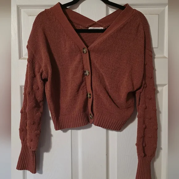 moon & madison Terracotta Button-Up Cardigan - Picture 1 of 3